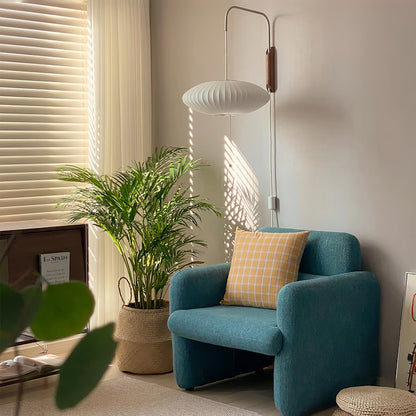 Nelson Wall Sconce | White Polymer & Walnut | Midcentury Design