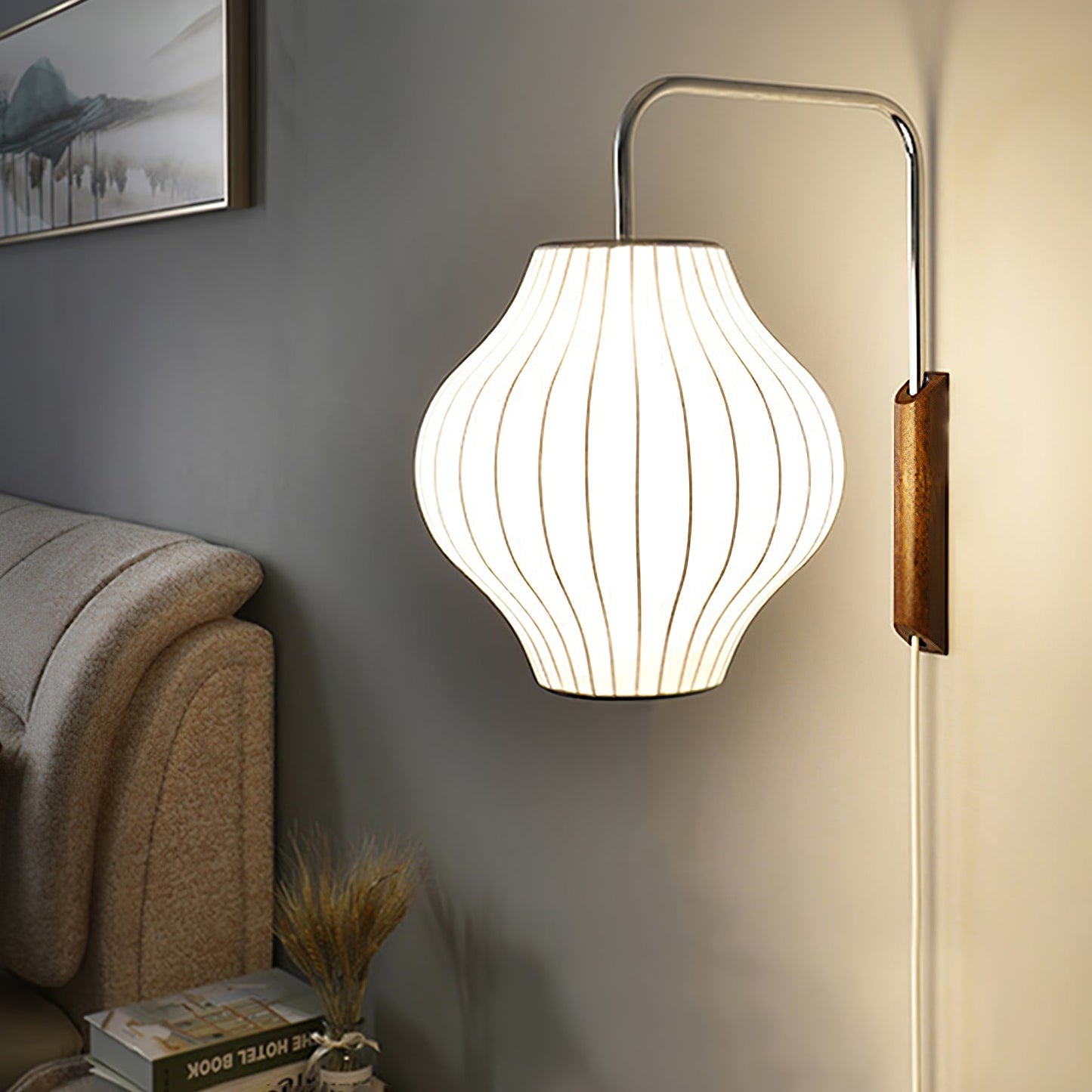 Nelson Wall Sconce | White Polymer & Walnut | Midcentury Design