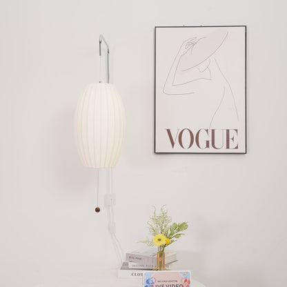 Nelson Wall Sconce | White Polymer & Walnut | Midcentury Design