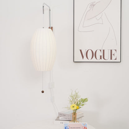 Nelson Wall Sconce | White Polymer & Walnut | Midcentury Design