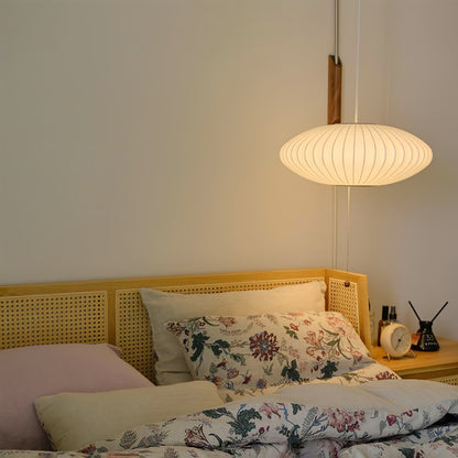 Nelson Wall Sconce | White Polymer & Walnut | Midcentury Design
