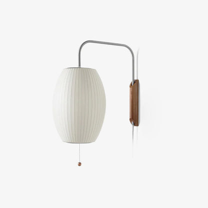 Nelson Wall Sconce | White Polymer & Walnut | Midcentury Design