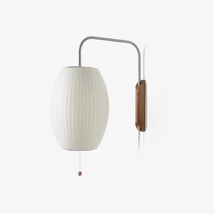 Nelson Bubble Wall Lamp | Polymer, Steel, Walnut, Metal | Chrome & Walnut