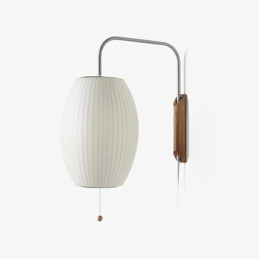 Nelson Wall Sconce | White Polymer & Walnut | Midcentury Design