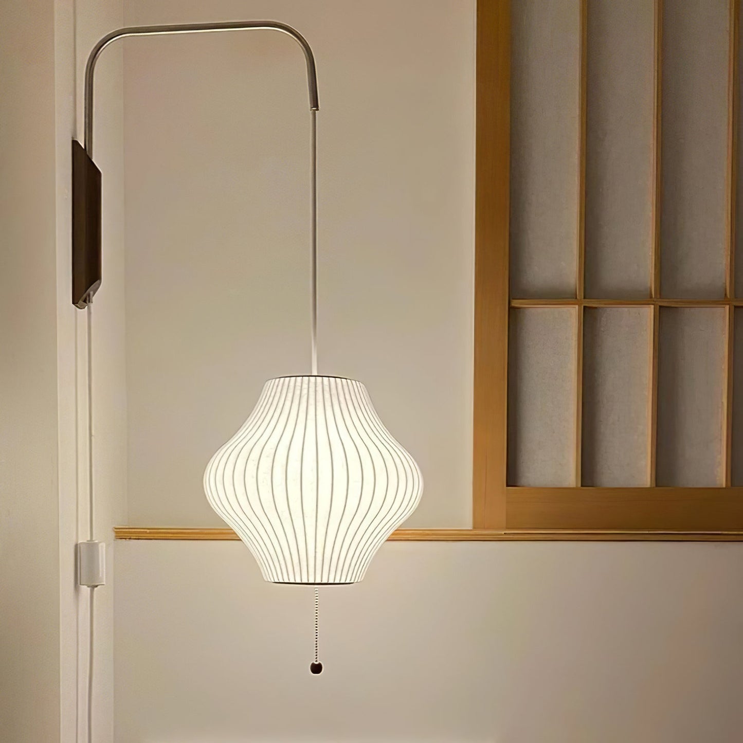 Nelson Wall Sconce | White Polymer & Walnut | Midcentury Design