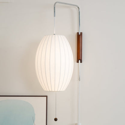 Nelson Wall Sconce | White Polymer & Walnut | Midcentury Design