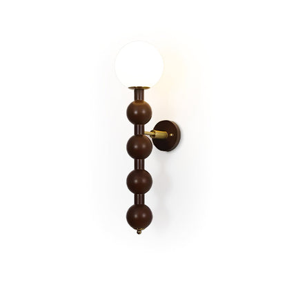 Bubbly Wall Lamp | Wooden & Glass | Walnut & Black