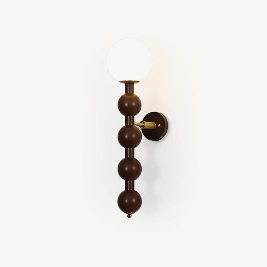 Bubbly Wall Lamp | Wooden & Glass | Walnut & Black