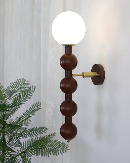 Bubbly Wall Lamp | Wooden & Glass | Walnut & Black