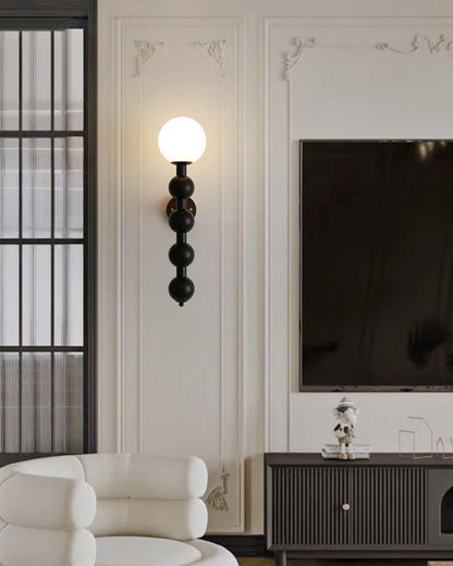 Bubbly Wall Lamp | Wooden & Glass | Walnut & Black