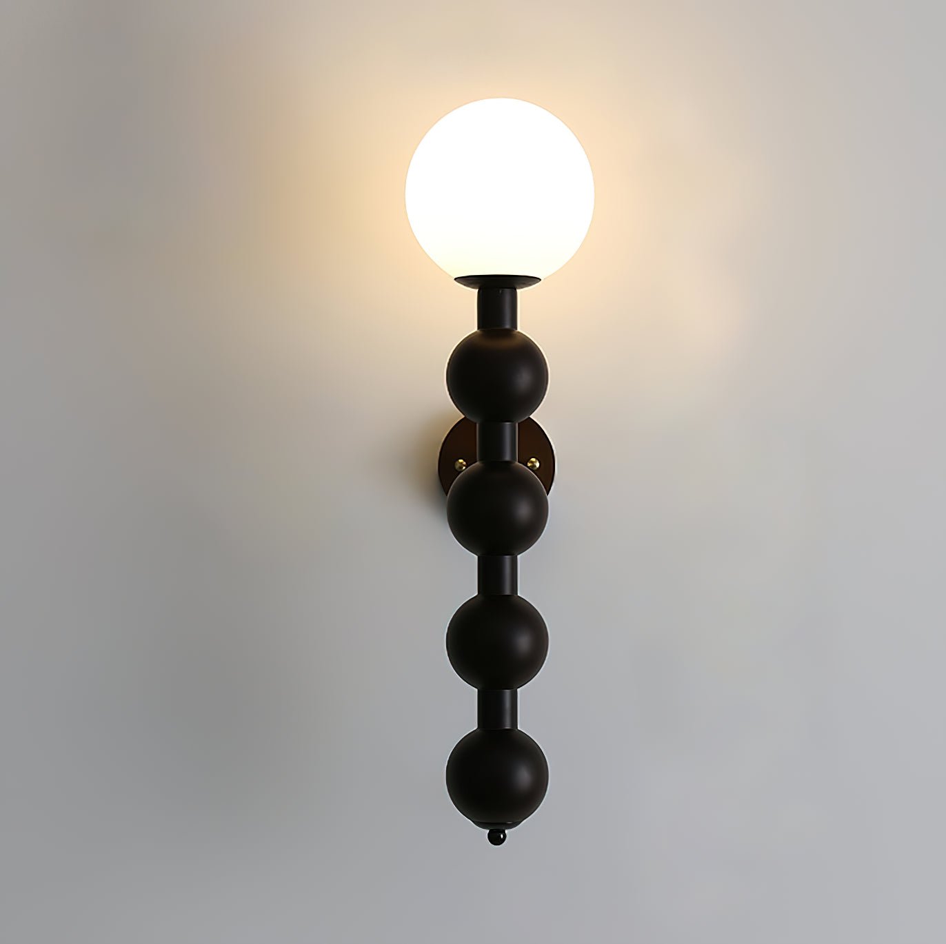 Bubbly Wall Lamp | Wooden & Glass | Walnut & Black