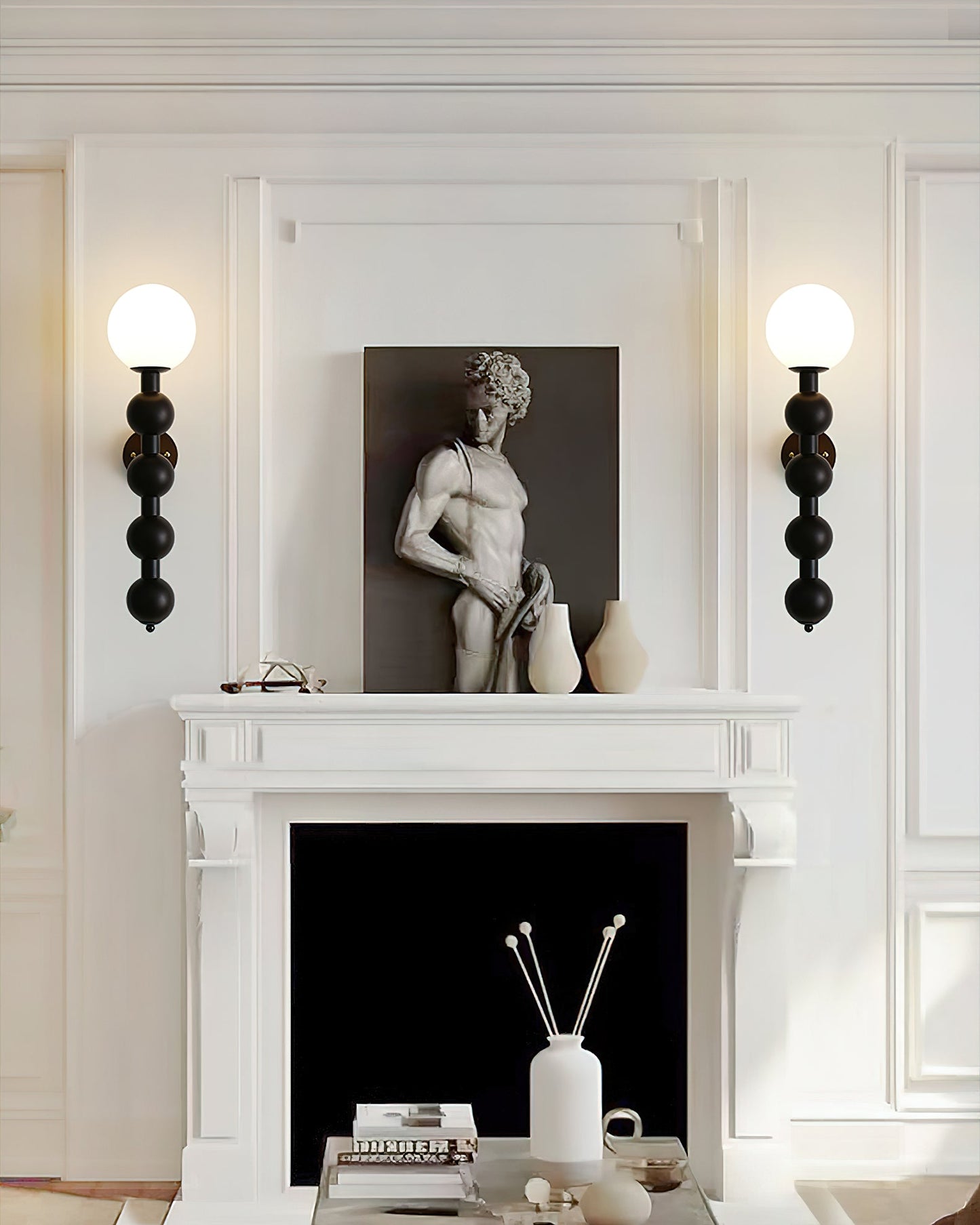 Bubbly Wall Lamp | Wooden & Glass | Walnut & Black