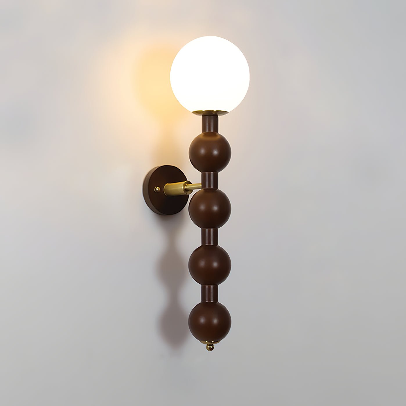 Bubbly Wall Lamp | Wooden & Glass | Walnut & Black