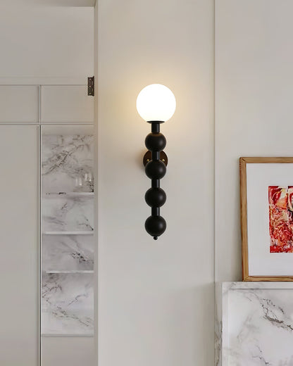Bubbly Wall Lamp | Wooden & Glass | Walnut & Black