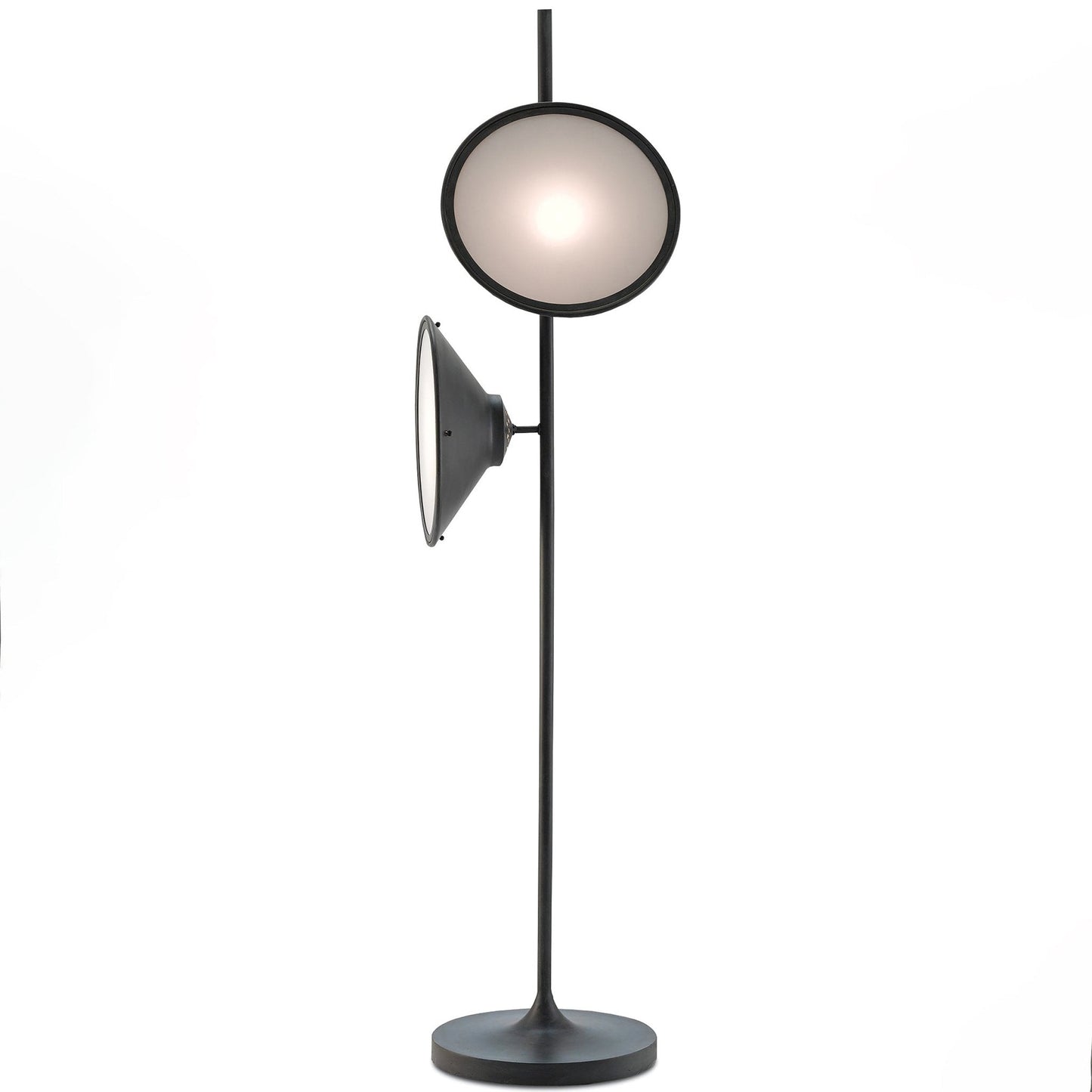 Bulat Floor Lamp | Antique Black Metal & Frosted Glass | 152cm Height