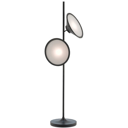 Bulat Floor Lamp | Antique Black Metal & Frosted Glass | 152cm Height