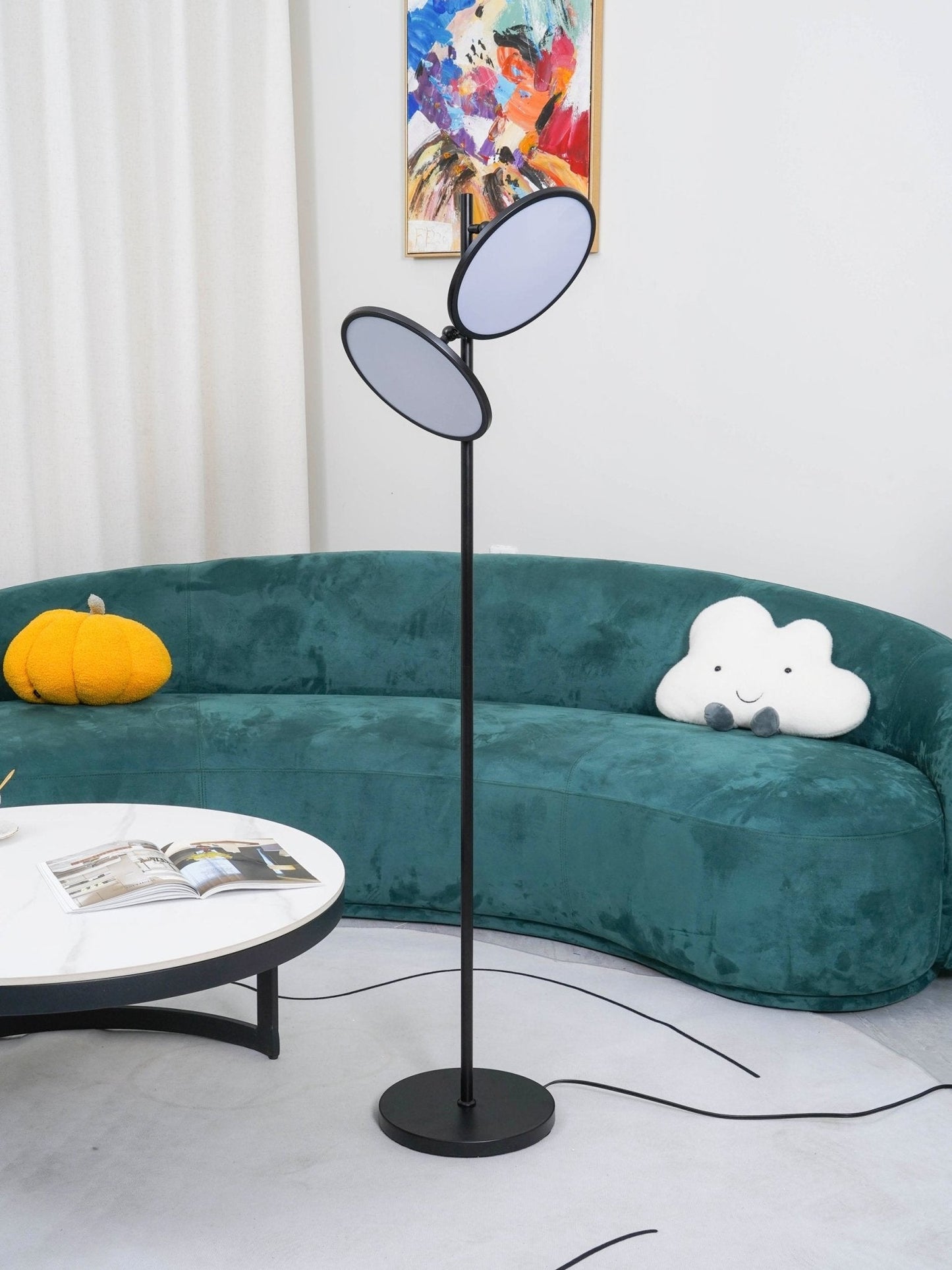 Bulat Floor Lamp | Antique Black Metal & Frosted Glass | 152cm Height