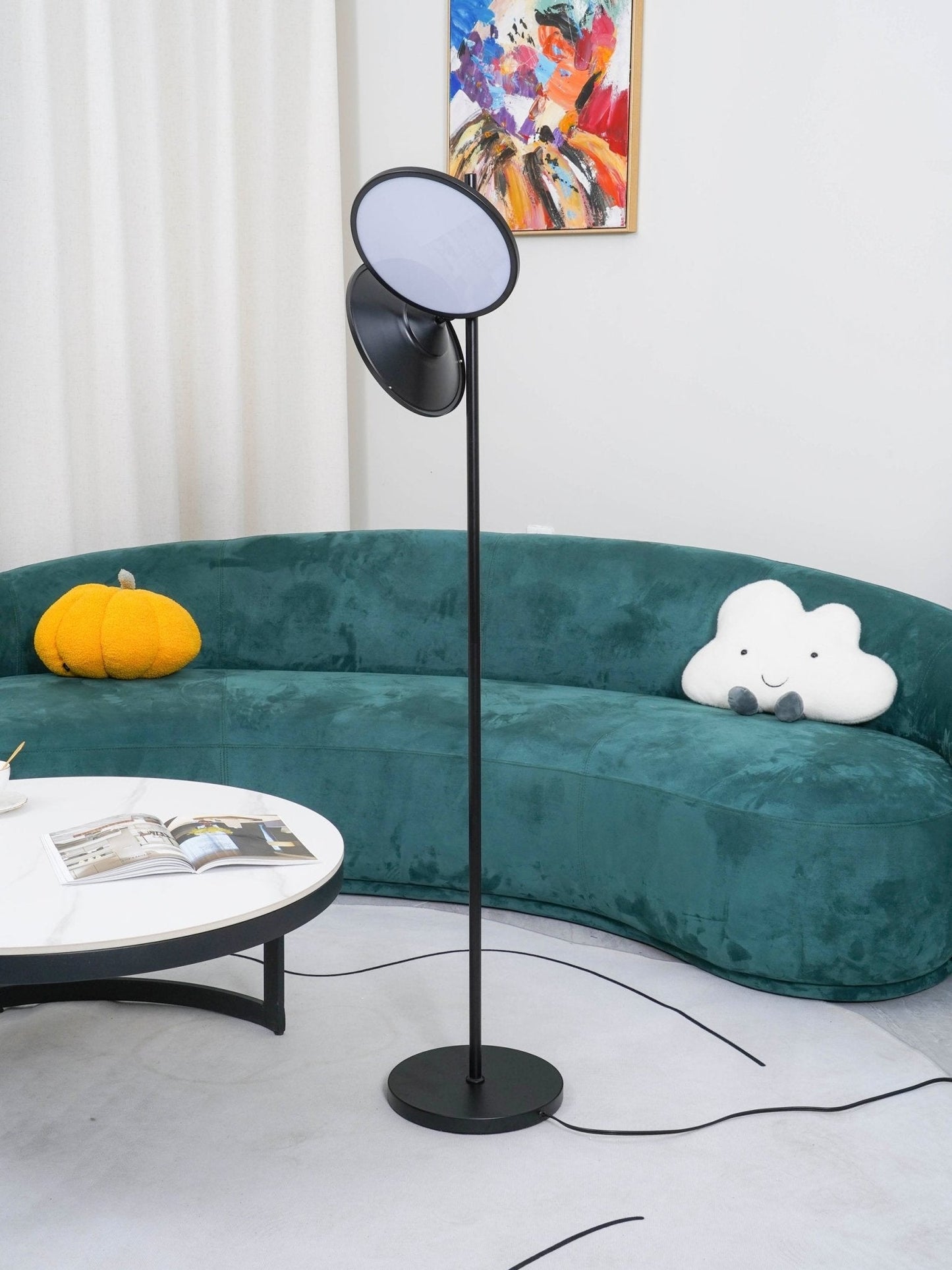 Bulat Floor Lamp | Antique Black Metal & Frosted Glass | 152cm Height