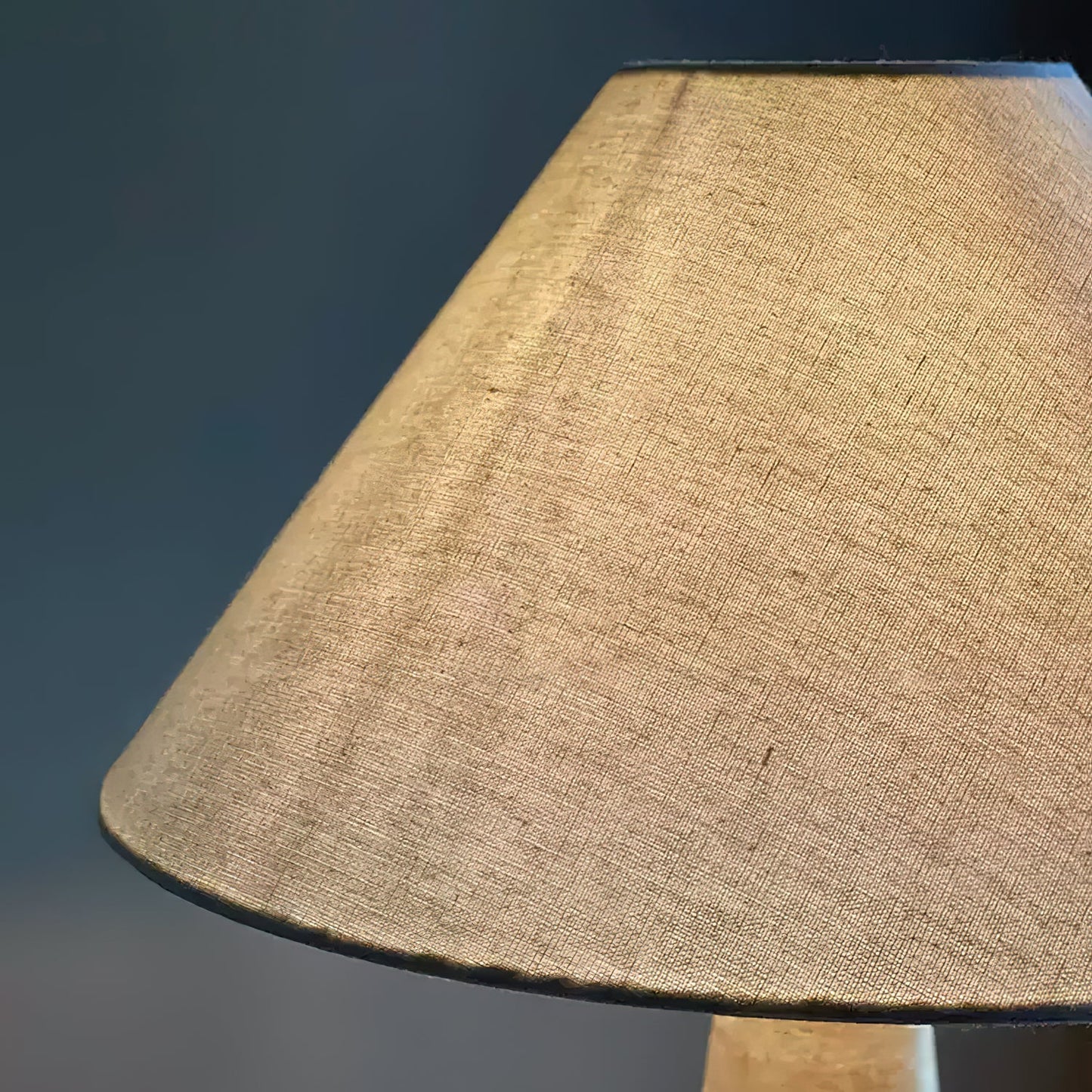 Travertine Table Lamp | Beige Fabric Shade | Modern Design