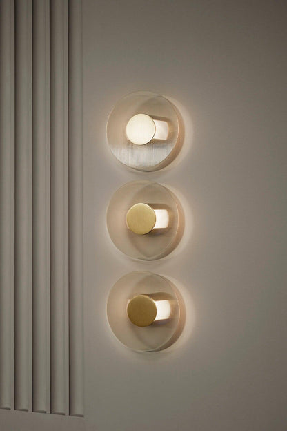Button Wall Lamp | Brass Structure | Gold