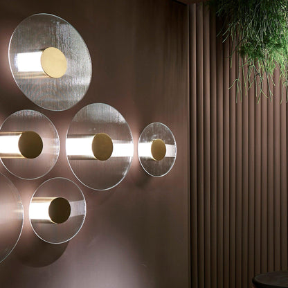 Button Wall Lamp | Brass Structure | Gold