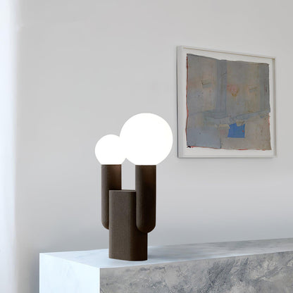 Cactus Table Lamp | Resin & Glass | Black