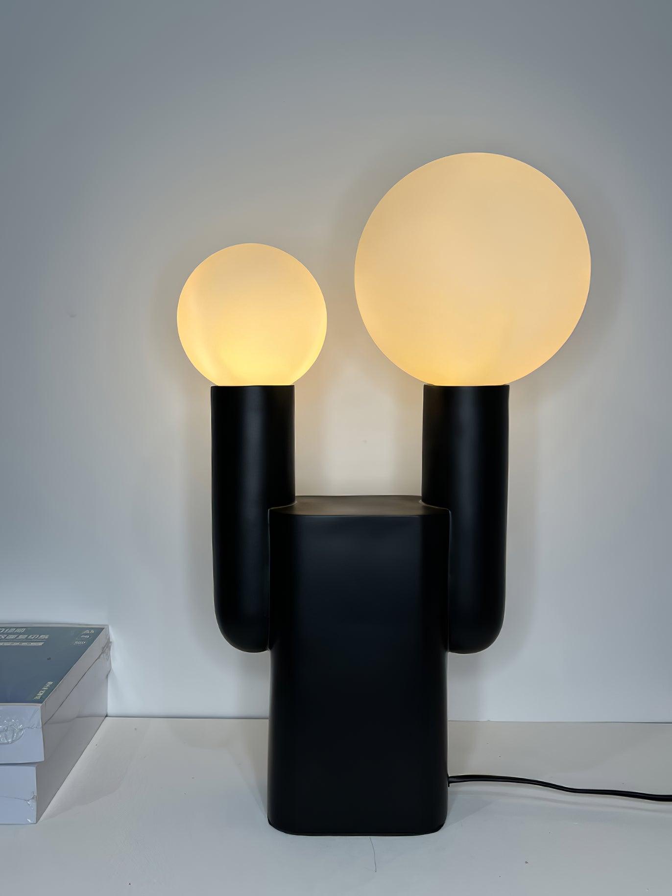 Cactus Table Lamp | Resin & Glass | Black