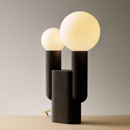 Cactus Table Lamp | Resin & Glass | Black