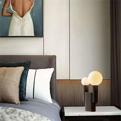 Cactus Table Lamp | Resin & Glass | Black