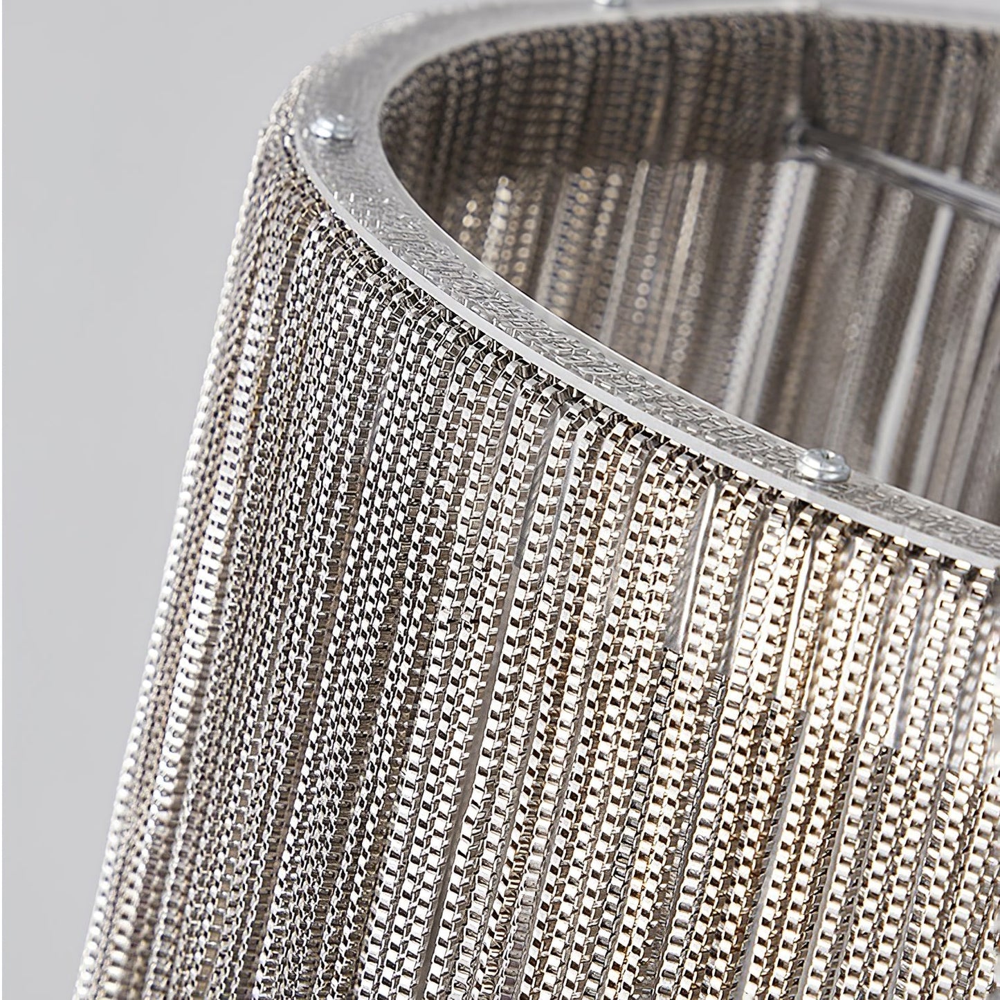 Cadena Tassel Table Lamp | Stainless Steel & Aluminum Chain | Chrome