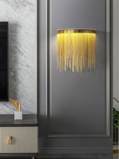 Cadena Tassel Wall Lamp | Metal & Stainless Steel | Gold or Chrome