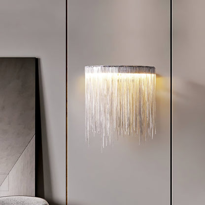 Cadena Tassel Wall Lamp | Metal & Stainless Steel | Gold or Chrome