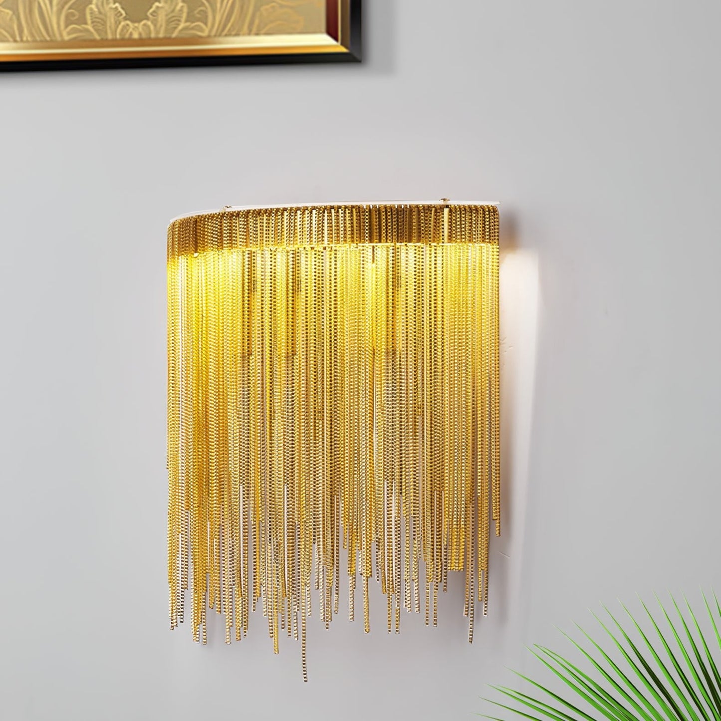 Cadena Tassel Wall Lamp | Metal & Stainless Steel | Gold or Chrome