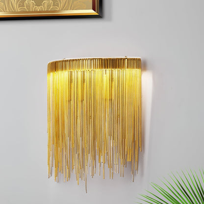 Cadena Tassel Wall Lamp | Metal & Stainless Steel | Gold or Chrome