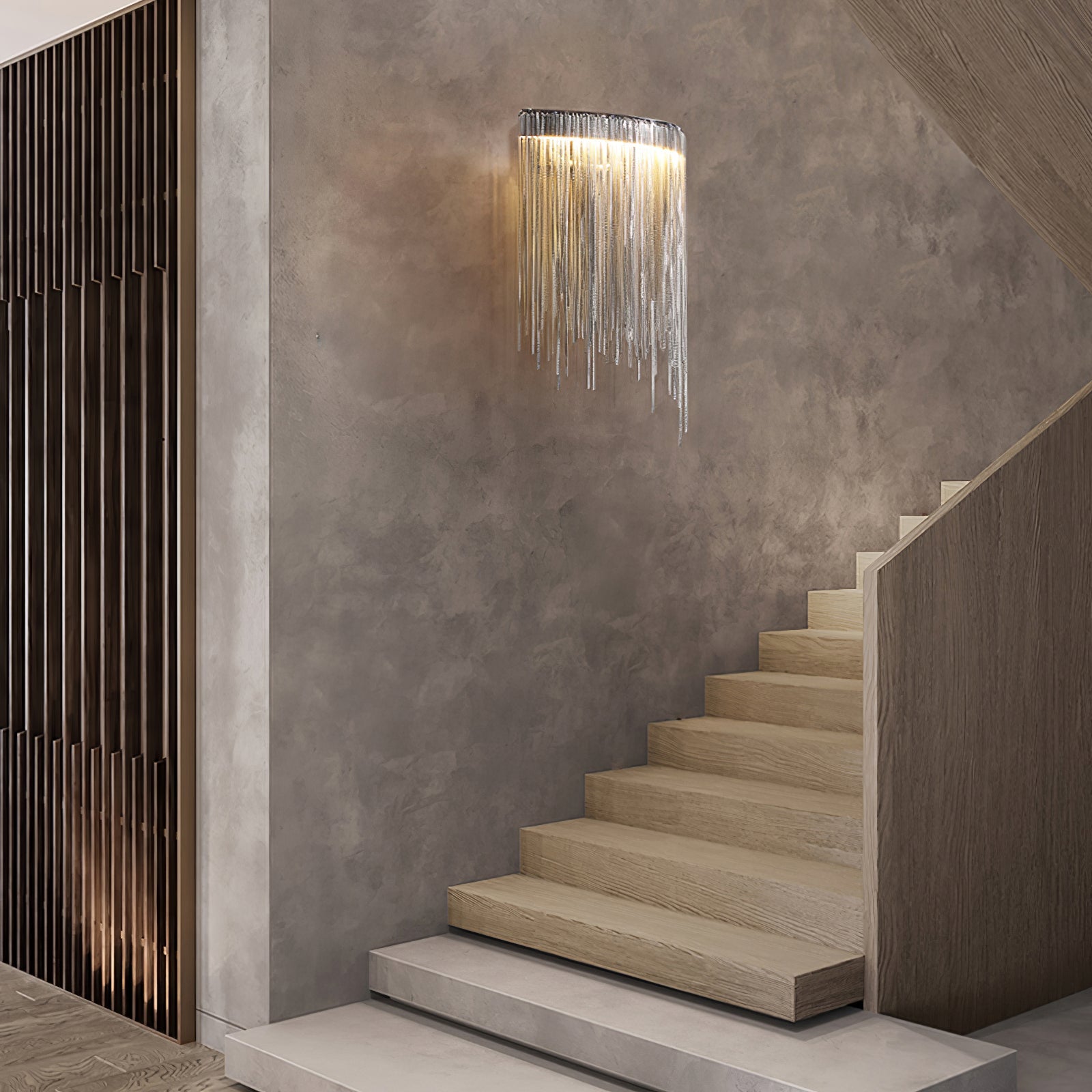 Cadena Tassel Wall Lamp | Metal & Stainless Steel | Gold or Chrome