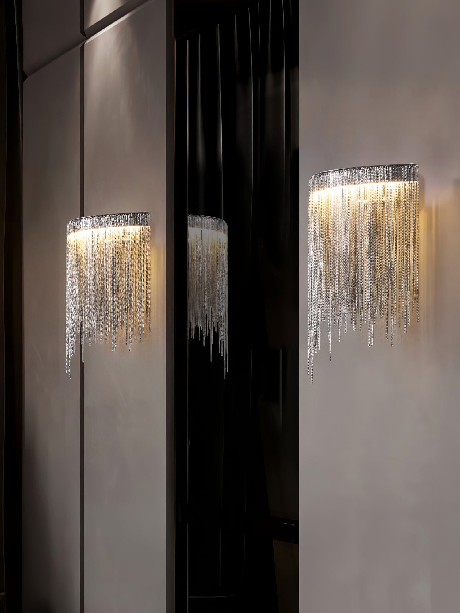 Cadena Tassel Wall Lamp | Metal & Stainless Steel | Gold or Chrome