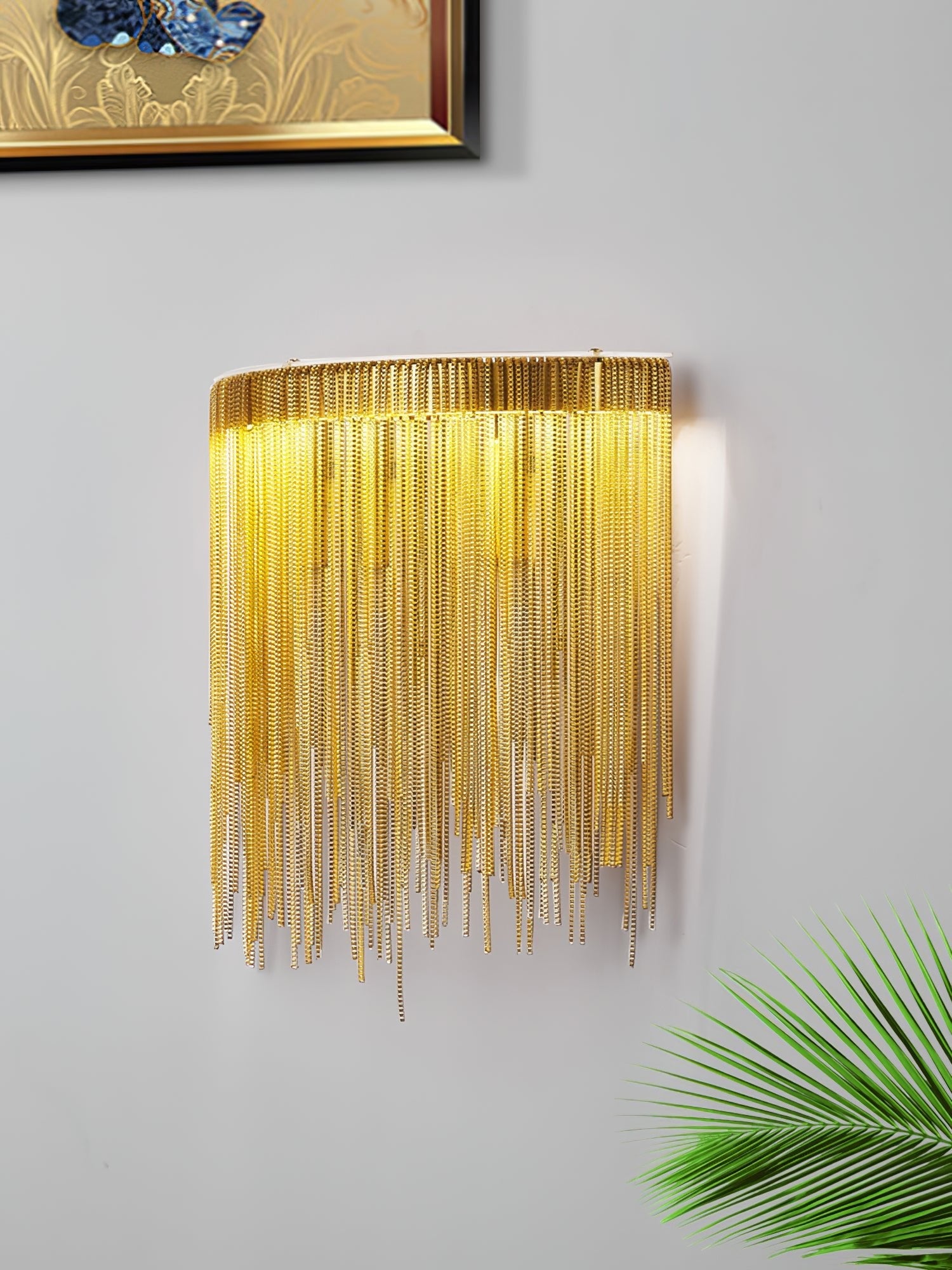Cadena Tassel Wall Lamp | Metal & Stainless Steel | Gold or Chrome