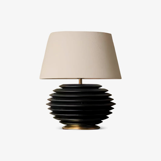 Cadence Table Lamp | Metal, Fabric, Wood | Grey Shade