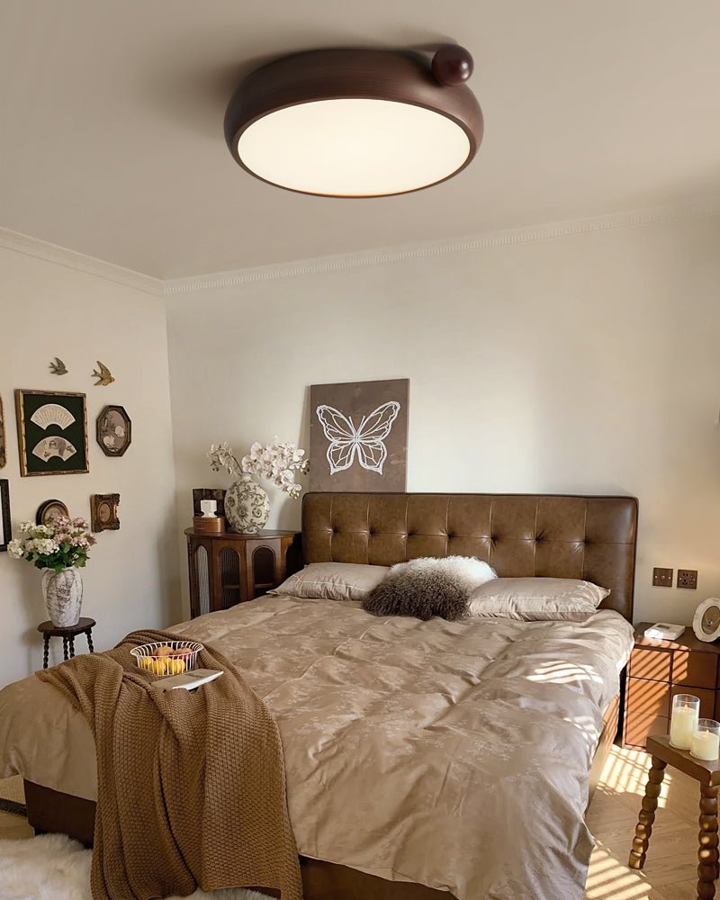 Calindra Ceiling Light | Walnut Wood Grain | 35cm/45cm