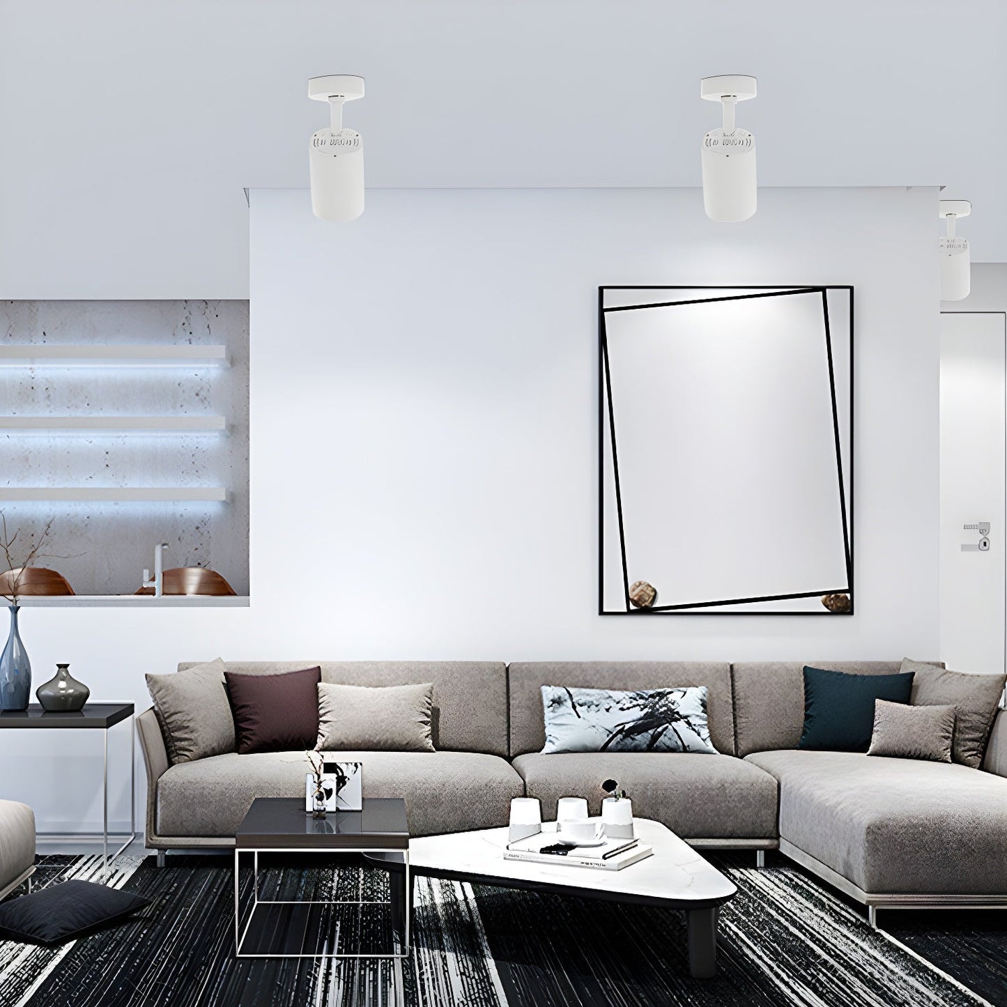 Calla Beam Spotlight | Metal, Aluminum, Acrylic | Black, White