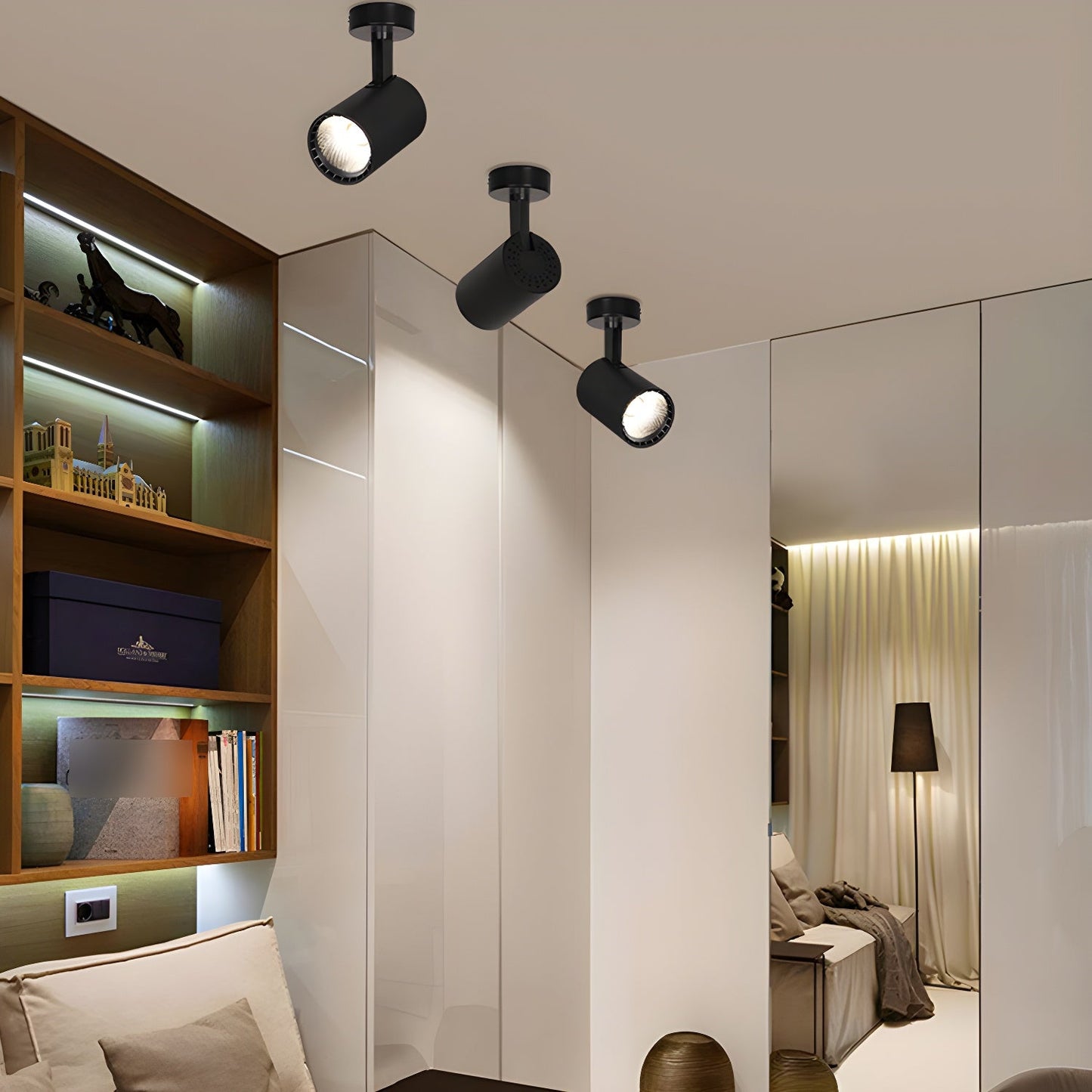 Calla Beam Spotlight | Metal, Aluminum, Acrylic | Black, White