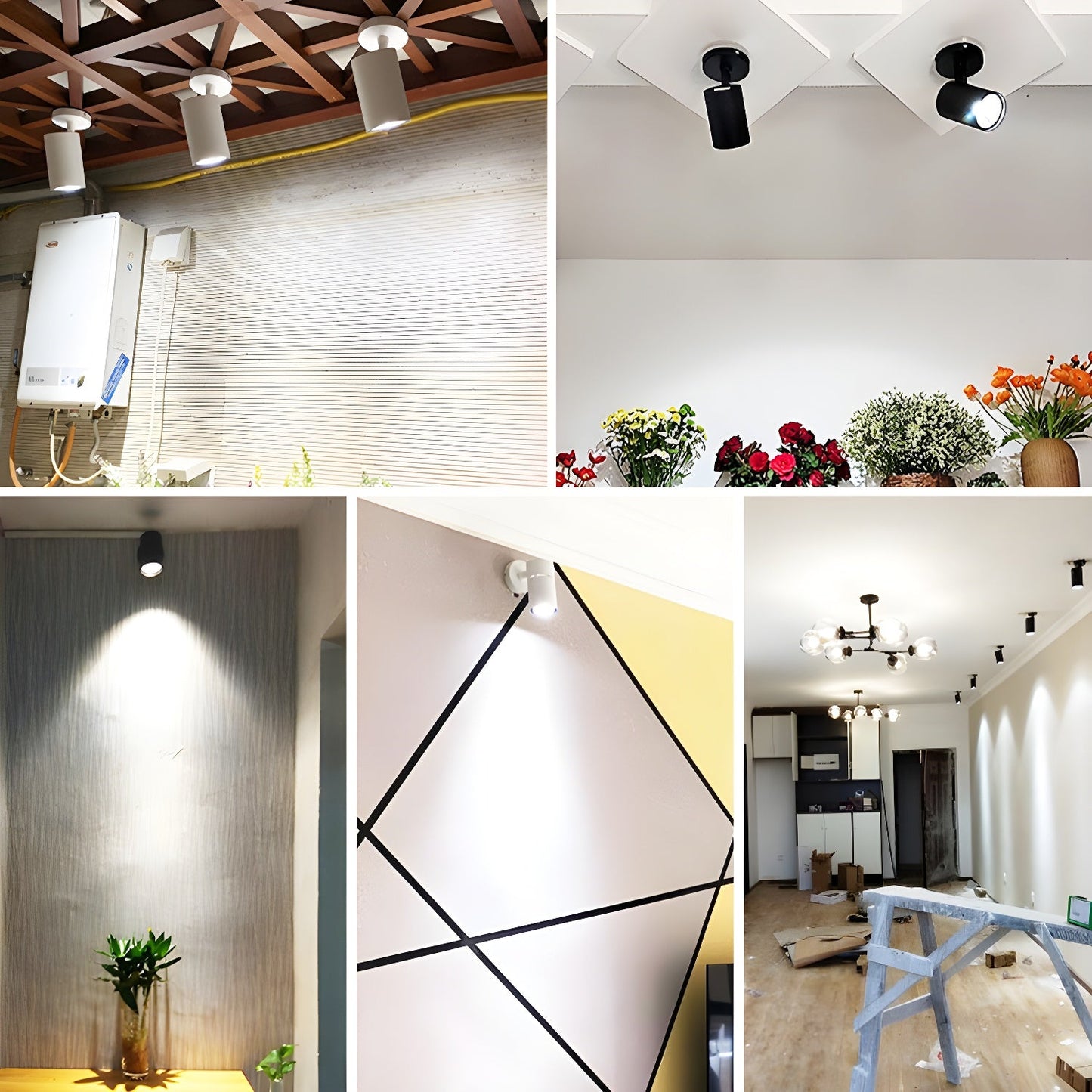 Calla Beam Spotlight | Metal, Aluminum, Acrylic | Black, White