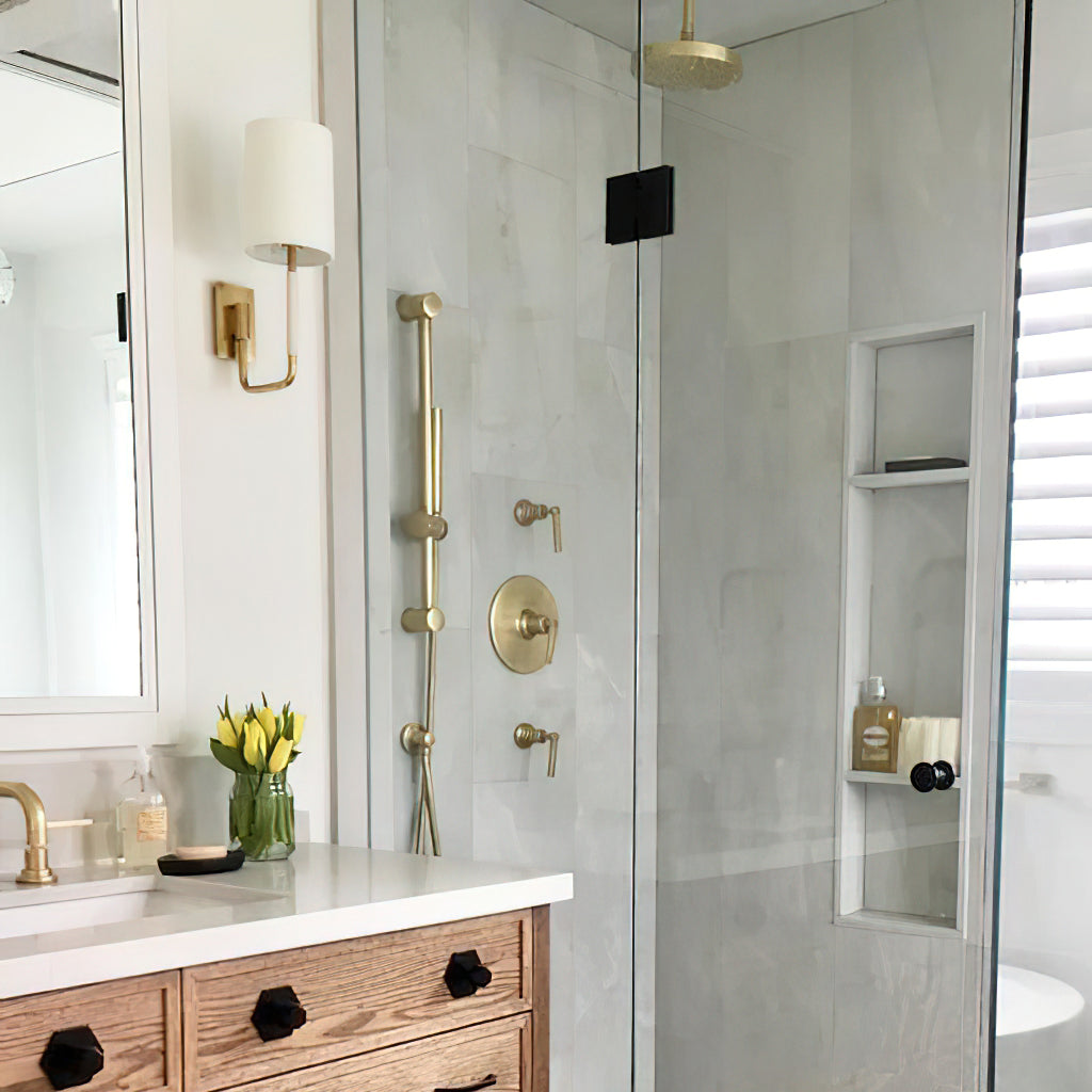 Callie Wall Lamp | Brass Finish | White Shade