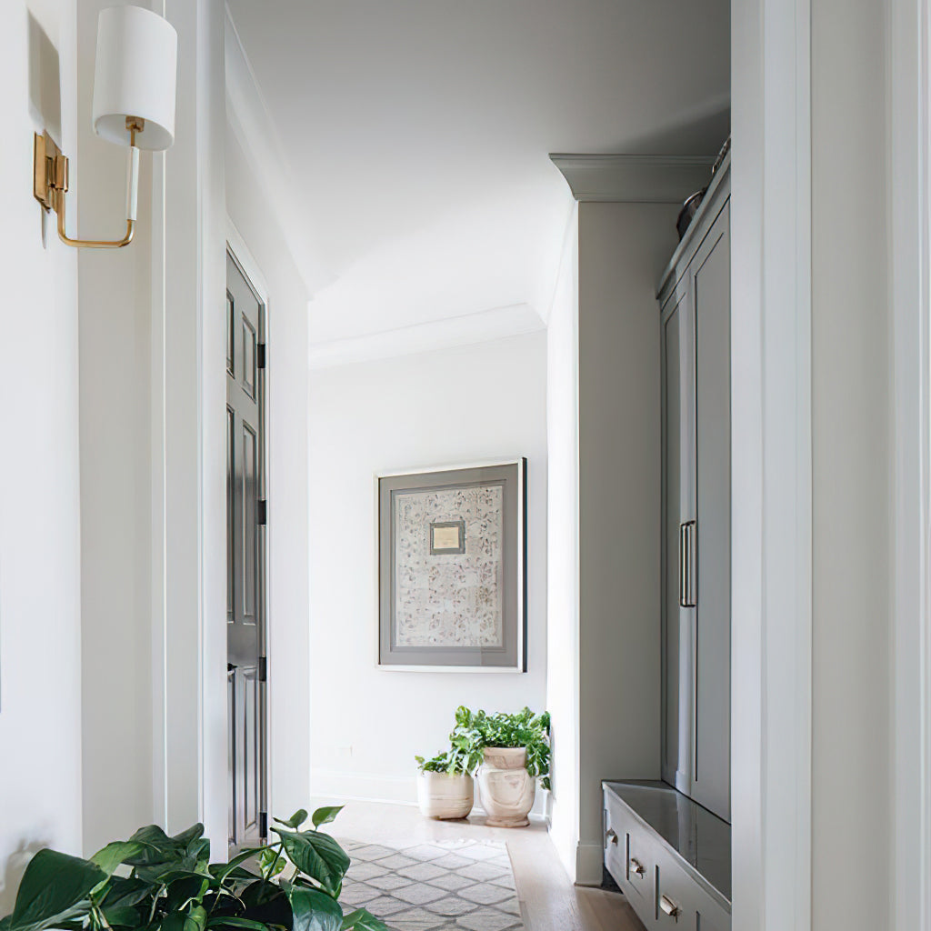 Callie Wall Lamp | Brass Finish | White Shade