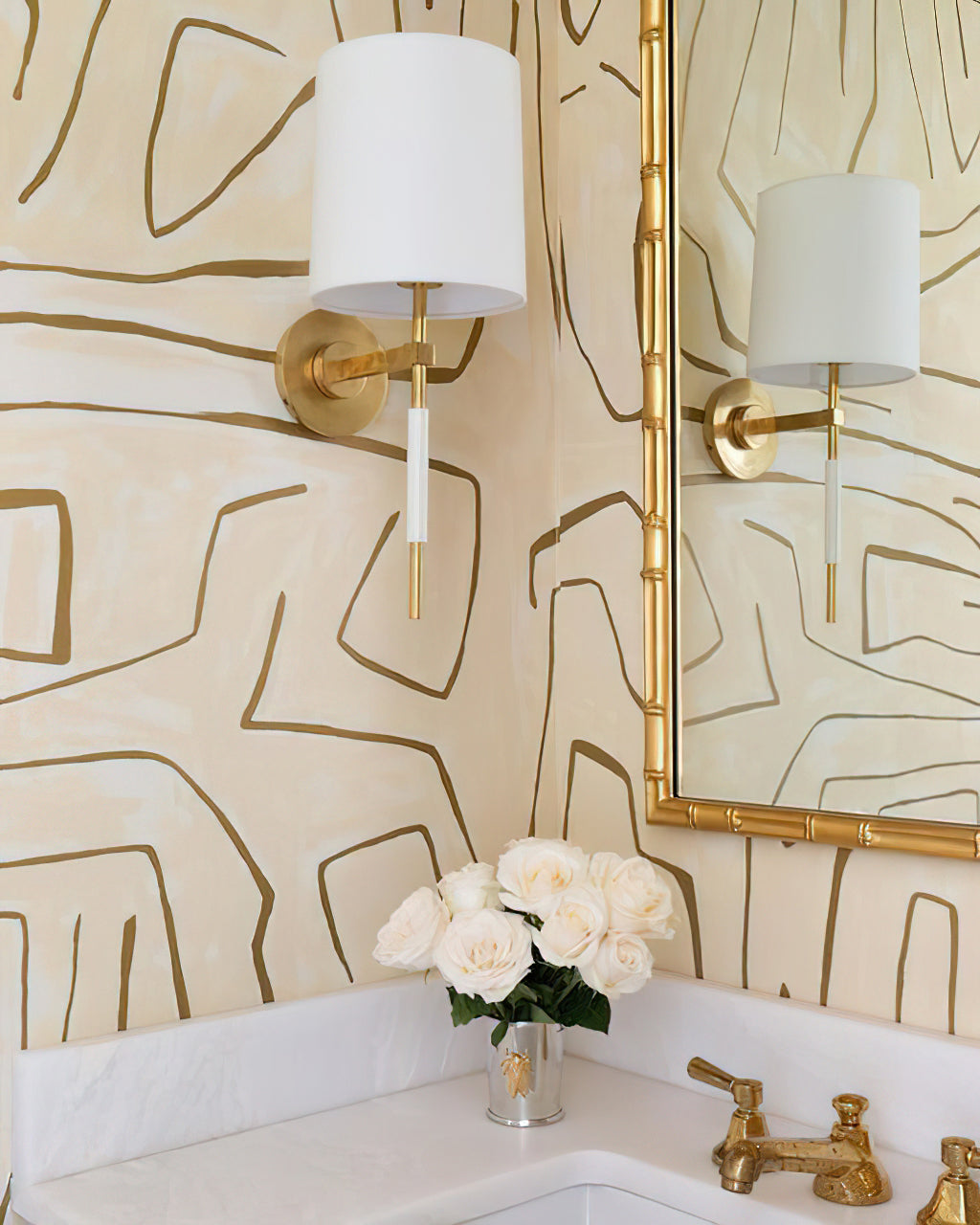 Callie Wall Lamp | Brass Finish | White Shade
