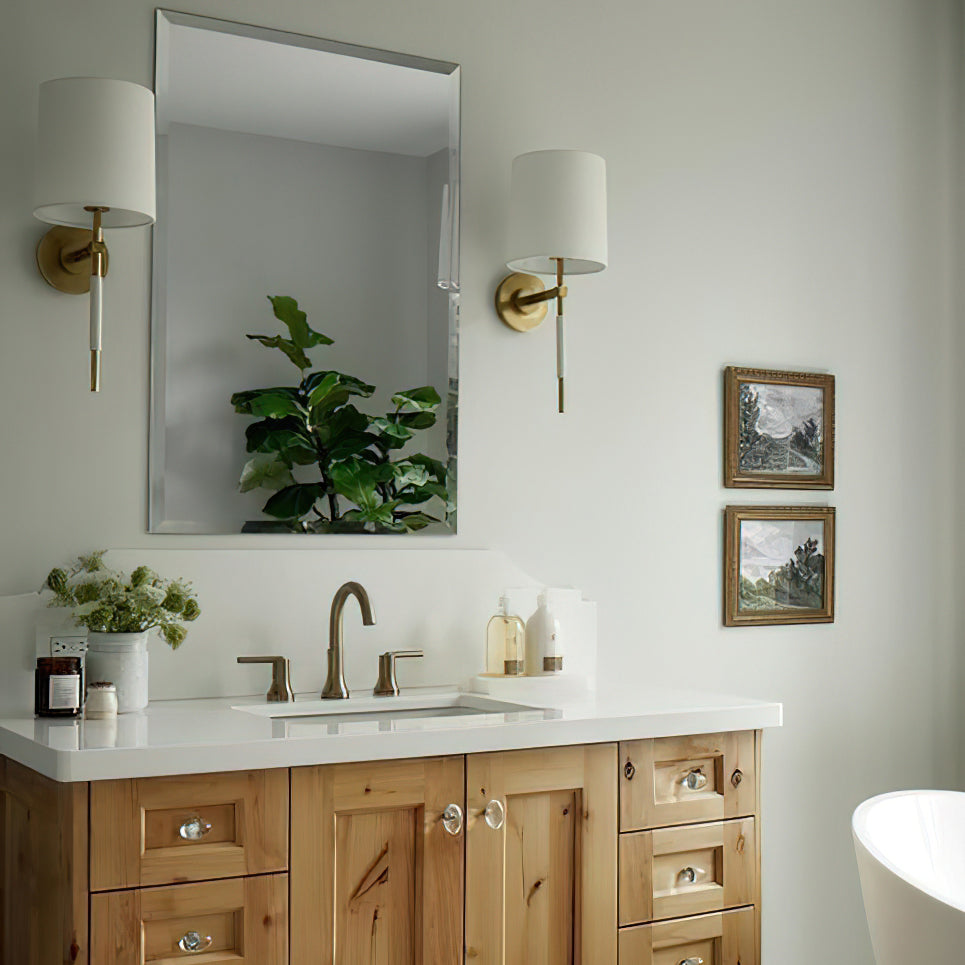 Callie Wall Lamp | Brass Finish | White Shade