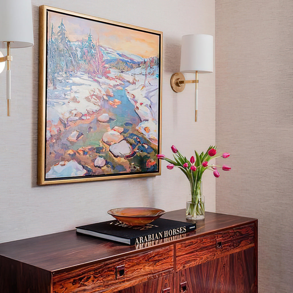 Callie Wall Lamp | Brass Finish | White Shade