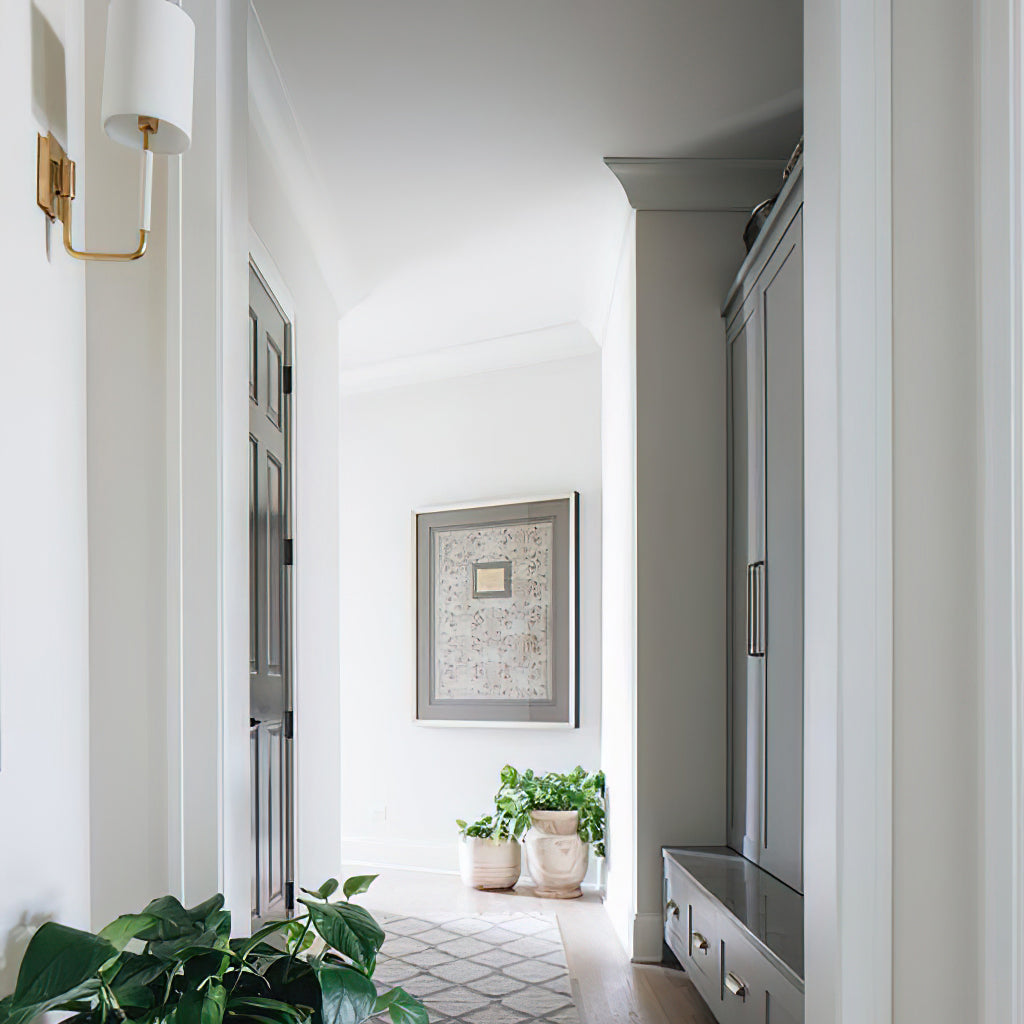 Callie Wall Lamp | Brass Finish | White Shade