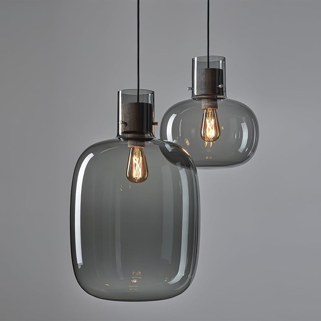 Cambre Glass Pendant Light | Metal & Glass | Rose Gold & Clear