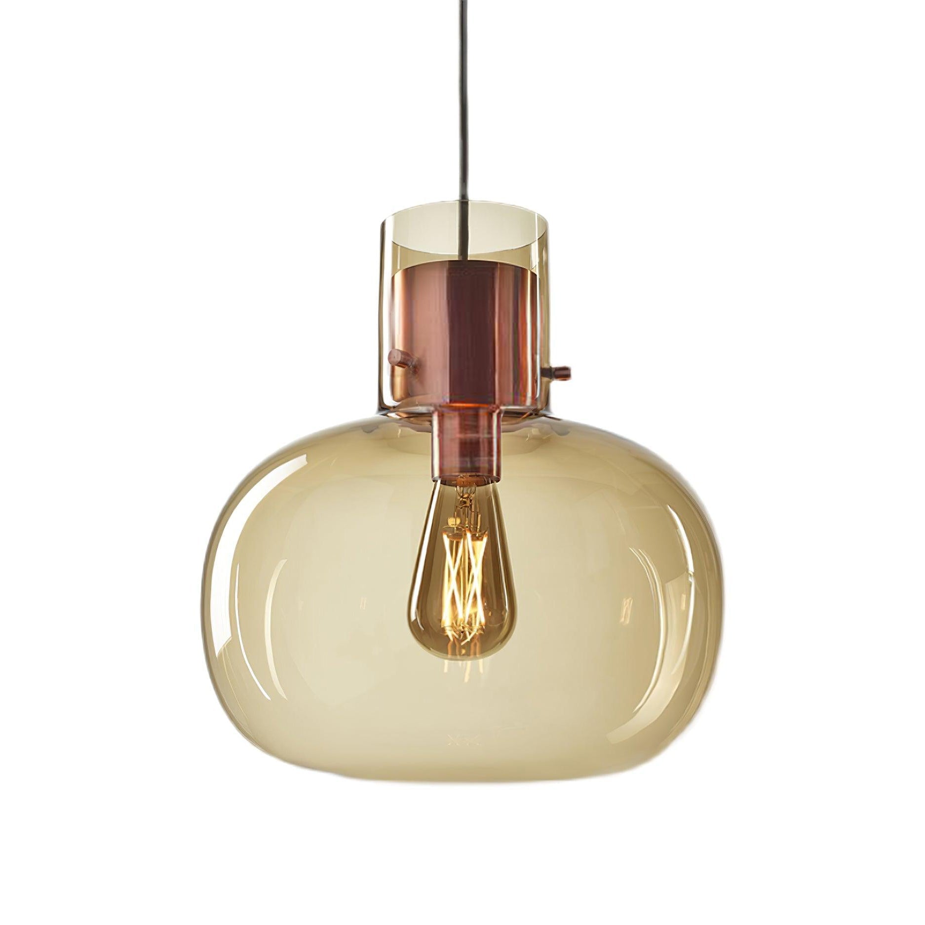 Cambre Glass Pendant Light | Metal & Glass | Rose Gold & Clear